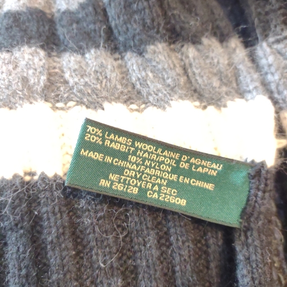 Lauren Ralph Lauren wool rabbit hair cable knit scarve - Picture 11 of 11